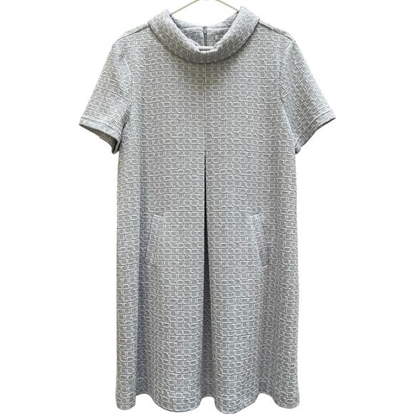 Tyler Boe Short Sleeve Dress Cowl Neck Gray Geometric Print Pockets Women's XL - Picture 1 of 7